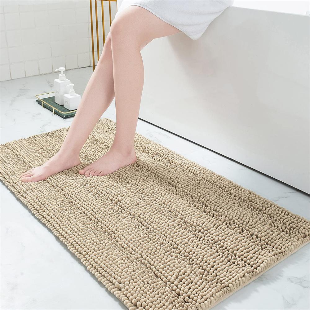 Olanly Super Absorbent Bathroom Rug Luxury Chenille Bath Mat Plush Non-slip Shower Mat Bathroom Carpet Welcome Deal Floor Mats