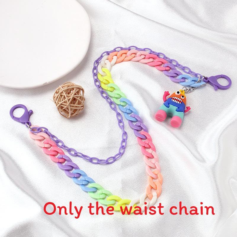 Monster Fashion Waist Chain With Colorful Resin Pendant For Men And Women