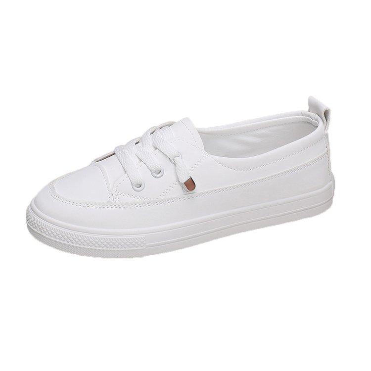 Fashion Comemore White Women's Sneakers 2025 Spring Autumn Lace-Up Casual Platform Leather Sports Shoes Students Flat Bottom Board Shoe