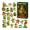 2025 Kids Christmas Frogs Advent Calendar 2D Acrylic Frogs Collectible Holiday Surprises 24 Pack Xmas Tree Ornaments Present
