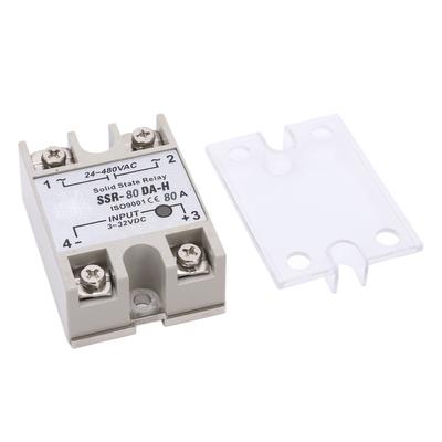 80A Single Phase Solid State Relay DC Controlled AC Anti Corrosion SSR Module for Machinery AC24‑480V 3‑32VDC