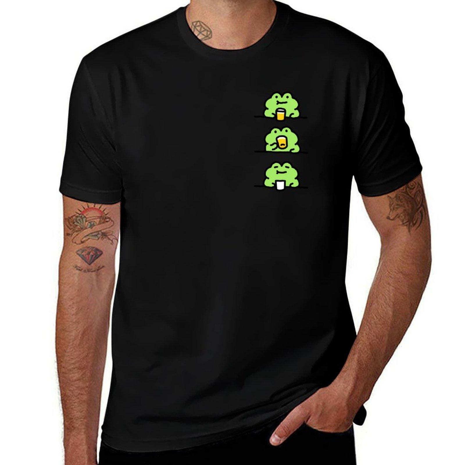 

frog drinking beer T-Shirt cheap stuff shirts graphic tee vintage t shirts mens workout shirts 4XL
