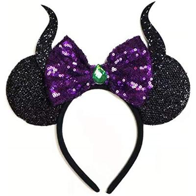 LEEMASING Mouse Ear Headband Maleficent Halloween Headband Halloween Cosplay Party Favors (04)