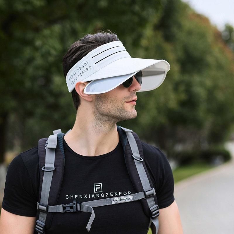 1PC Men's Summer Outdoor Sports Foldable Sunshade Hat No Top Sweat Absorbing Sunshade Hat