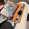 Patchwork Denim PU Leather Bracelet For Apple Watch Band S11/10/9/8/7/6/5/Ultra iWatch Strap 49/46/45/44/42/41/40/38mm Casual