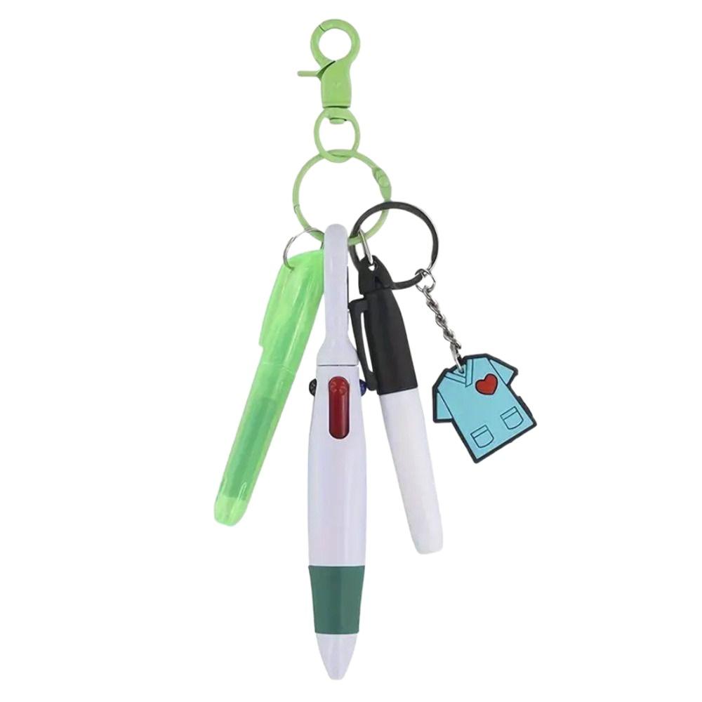 Detachable Ballpoint Pen With Keychain Backpack Hanging Marker Pendant Nurse Pen Gift