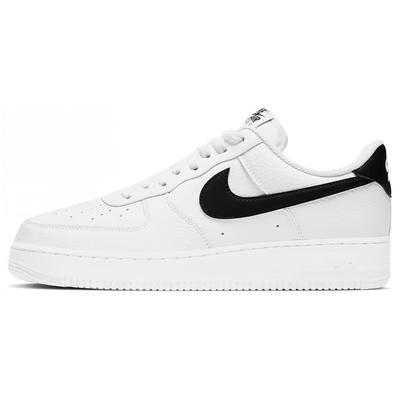 Air Force 1 'Weiß Und Schwarz' Leder Rutschfest Niedriger Schaft Skateboard Schuhe Herren Weiß Schwarz CT2302-100