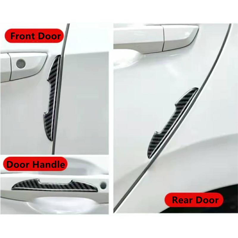 Koolstofvezel autodeurrand anti-krasbeschermingsstrips achteruitkijkspiegel anti-collision sticker deurgreepafdekking