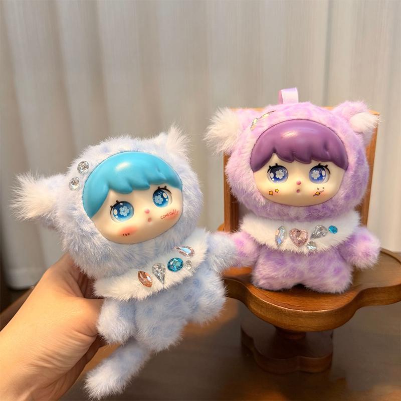 Cute Leopard Print Plush Vinyl Doll Keychain Stuffed Toy Pendant Backapck Hangings Gifts