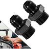 2Pcs 6AN Male To M16 X 1.5mm Male Swivel Flare Metric Fitting Adapter, Black Straight Hard Aluminum Hex Anodized Connector, Automotive Accessories