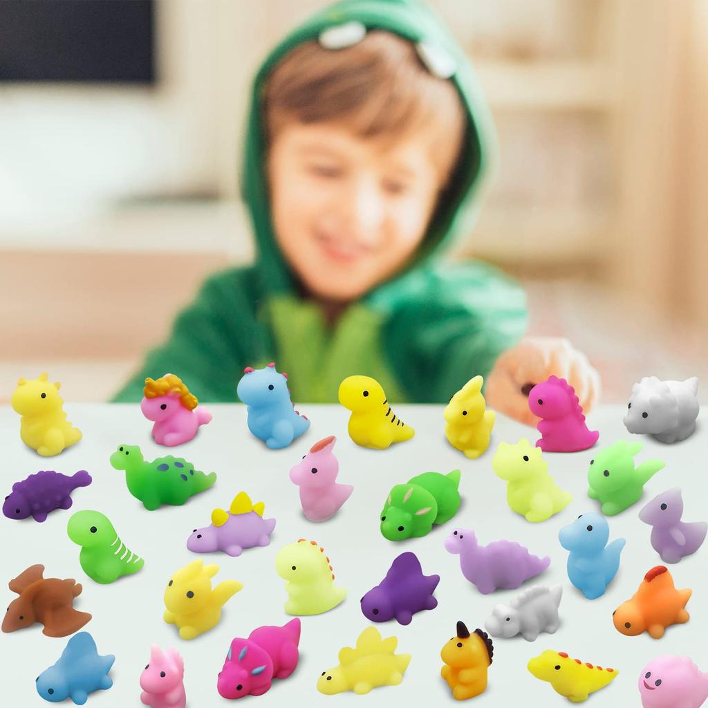 6/12/24pcs Mini Dinosaur Squishy Toy Cute Squeeze Stress Relief Fidget for Birthday Party Favor Goodie Bag Stuffer