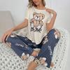 Cartoon Bear Print Loungewear Set Four Seasons Comfortable Pajamas