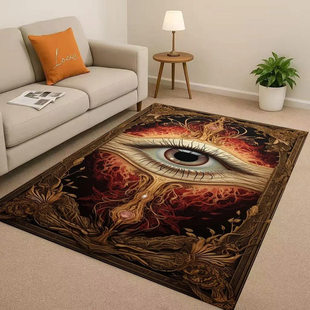 HD Freemasonry All Seeing Eye Symbol Evil Eye Living Room Non-Slip Area Rug Carpet for Bedroom Playroom Sofa,Home Decor Doormat