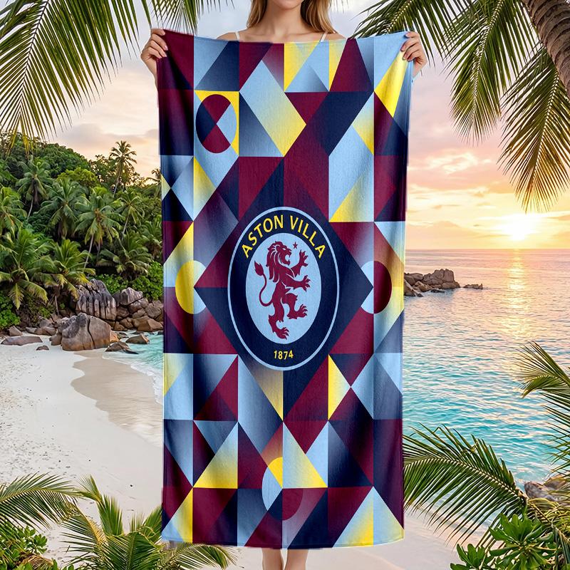 Asciugamano da Spiaggia Aston Villa Football in Morbida Microfibra Asciugatura Rapida Assorbente per Spiaggia Piscina Viaggio
