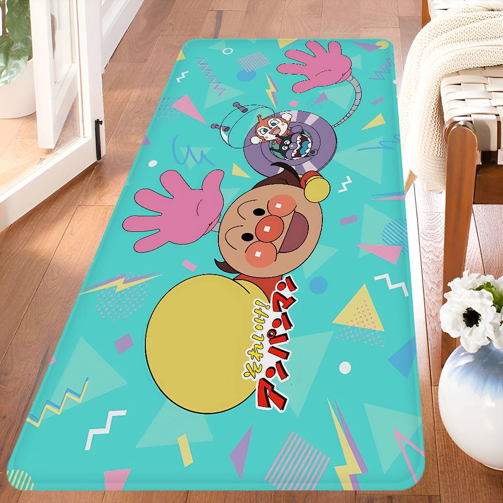 A-Anpanman Anime Bathroom Mat Kids Room Bedroom Decoration Balcony Anti-Slip Doormat Living Room Welcome Rug
