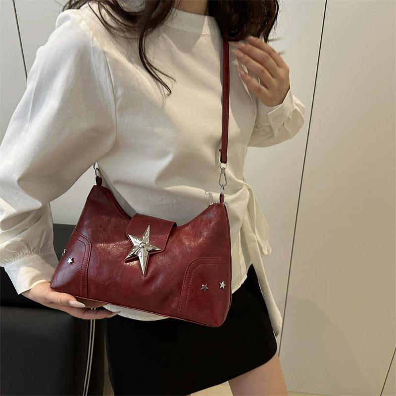 Punk Style Star Design Women Hobos Shoulder Bags Casual Y2k Cool Hot Girls Crossbody Bag Commuter Female Handbags Purse