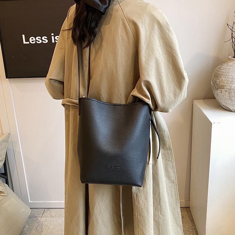 2025 Autumn New Style Fashion Mother and Child Two-piece Set Soft Bucket Bag Single Shoulder Oblique Span Women's Bag