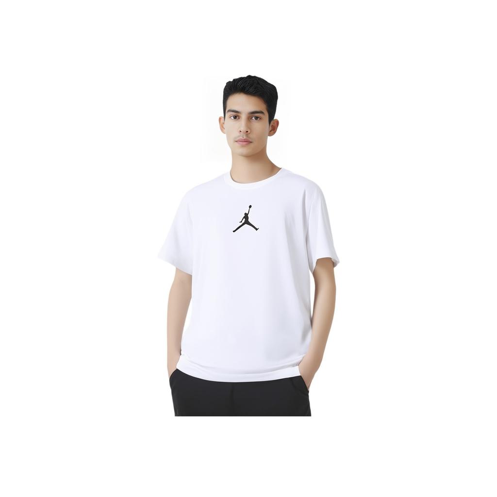 Jordan Jumpman Logo Print Sport Crew Neck Short Sleeve T-Shirt Men Tops White CW5191-102