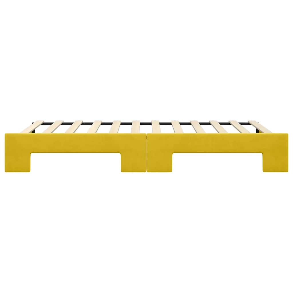 Pull Out Daybed Yellow 100x200 Cm Velvet