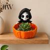 Kreative Halloween-Geschenkideen Süßigkeitenschale, 3D-gedruckter Sensenmann Snackhalter Schale, Gruselige Einzigartige Süßigkeiten Schale Skelett Servierschale für Zuhause,