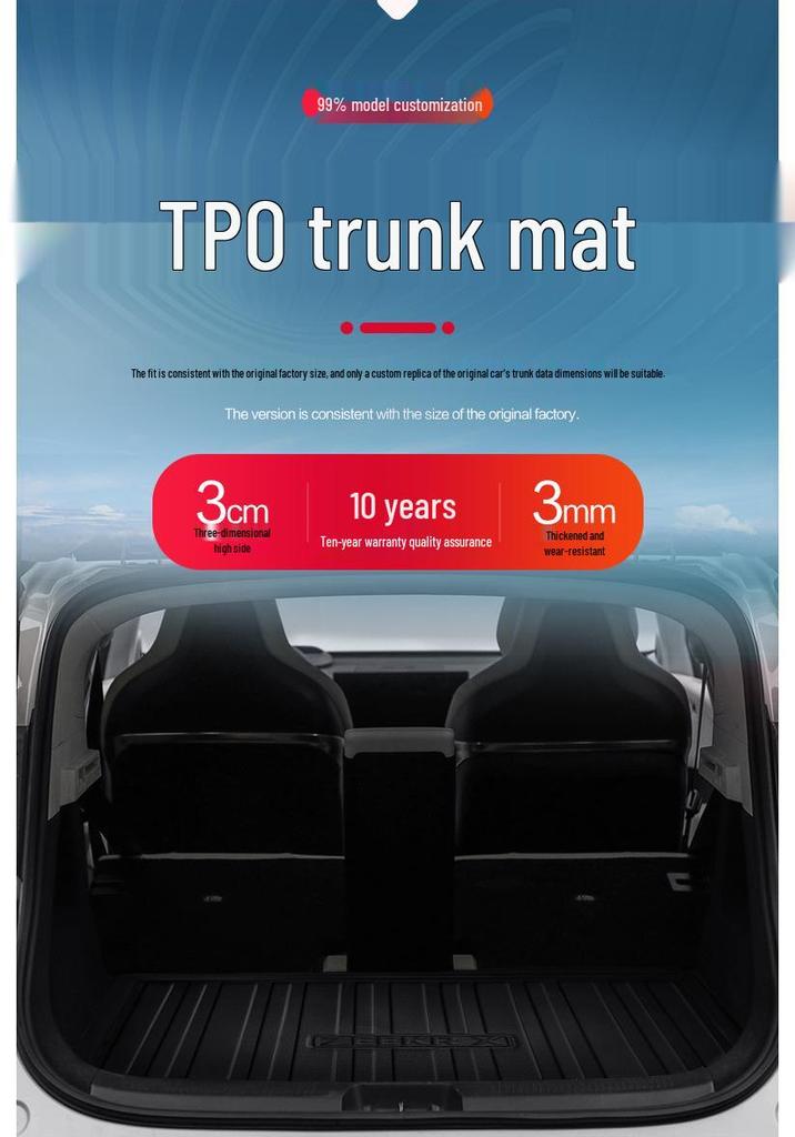 Zeekr X 2026 Model TPE Trunk Mat - Interior Accessories & Decorative Tail Box Mat