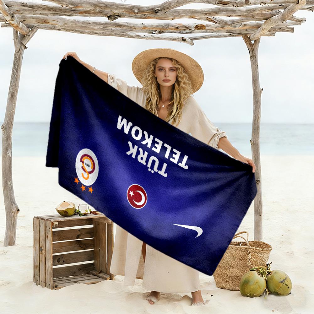 Soccer Player Action Beach Towel High Absorbency & Quick-Dry Comfortable Lightweight