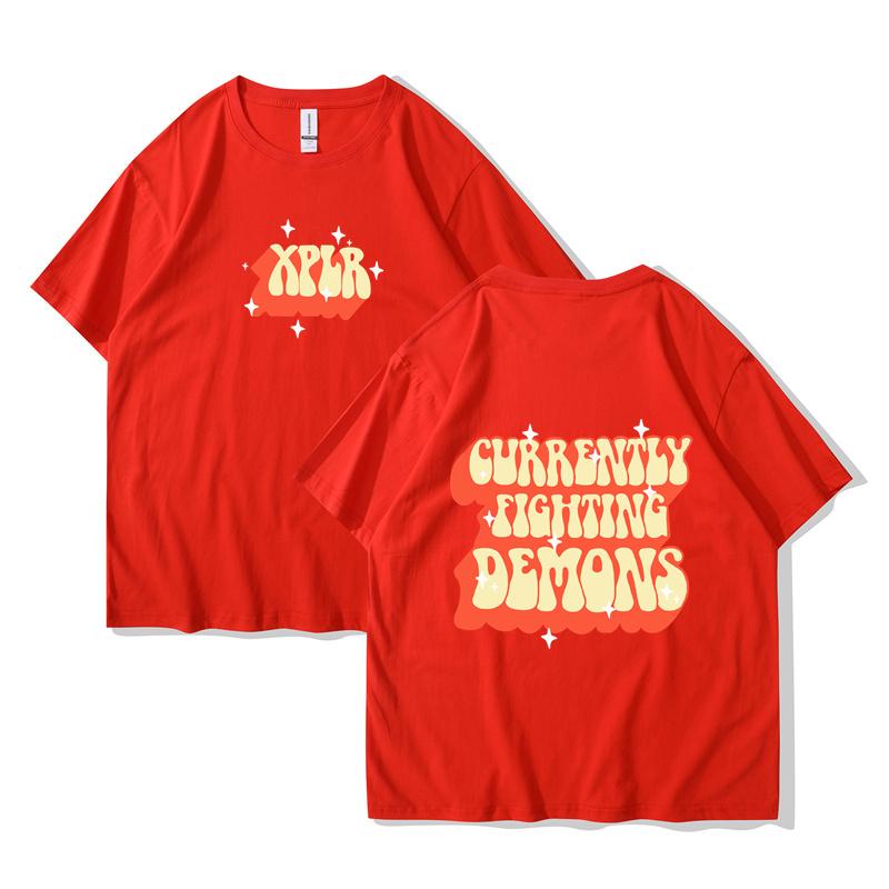 2024 New Sam and Colby XPLR Fighting Demons Merch Cotton T-Shirt Men and Woman Short Sleeve Funny T Shirt Unisex Harajuku Tops