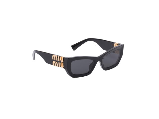MIU MIU Gafas de Sol SMU09W - Montura Negra Ojo de Gato con Logo Dorado