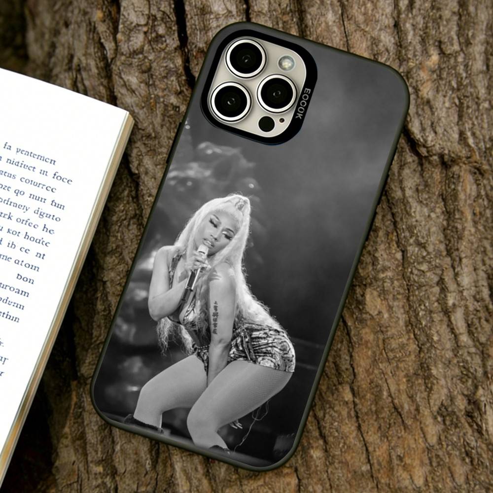 Nicki Minaj Singer Phone Case For iPhone 17,16,15,14,13,12,11 Plus,Pro Max,XS,Colored Silver Plated Inside Cover
