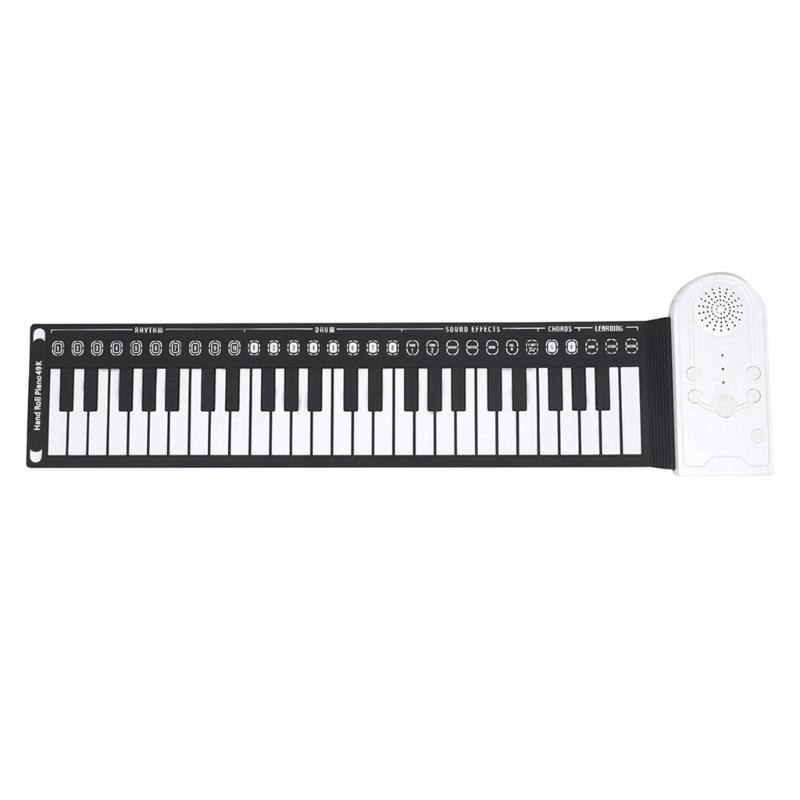 Multifunctional 49 Key Roll Up Piano Foldable Portable Electronic Piano Music Instrument for Beginner Kid Adult