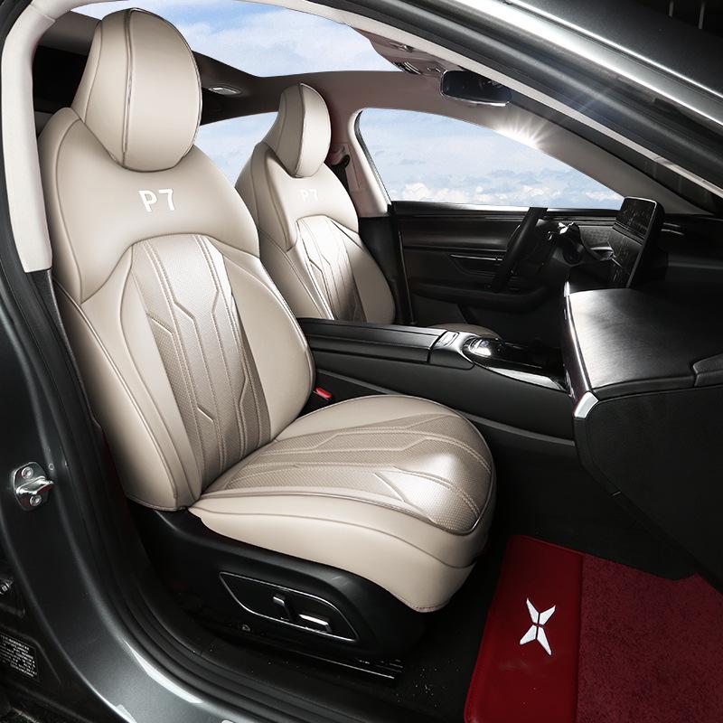 Xiaopeng P7 Five-Seater Full Coverage Leather Seat Cushion, Wear-Resistant and Suitable for All Seasons