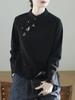 Women S Long Sleeve Stand Collar Embroidered Chinese Style Shirt