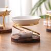 Holzbasis Ölbrenner Metall Wachsschmelz-Wärmer Praktischer Aroma-Diffusor für Raum und Spa Entspannung