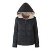 New Winter Clothing Loose and Thin Versatile Velvet Line Cotton Hooded Cotton Clothes Cotton Clothes Women's Large Size