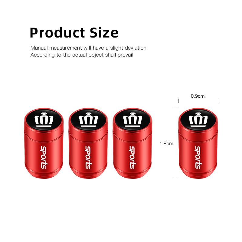 4Pcs Metal Tire Valve Caps Car Dust Proof Cap Accessories For Toyota Crown Land Fortuner Prado Highlander Super Verso Mirai Rush
