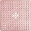 Square Bath Shower Tub Mat for Bathroom Non Slip Bathtub Mats with Suction Cups Drain Holes Machine Washable 53x53cm/ 21x21 Inch