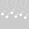 30pcs White Heart Spirals Streamers Set Hanging Decoration For Wedding Birthdays And Festival Celebration House Decors