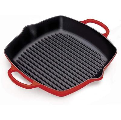 Frigideira grill quadrada alta de ferro fundido Le Creuset vermelho cereja 30 cm (20200300600422)