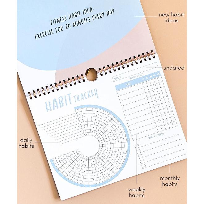 Lamare Habit Tracker Calendar – Premium Daily Habit Tracker Journal and Goal Board, Workout Motivation & Productivity Tool