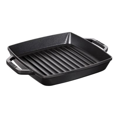 Grill - STAUB - Double Handle Square - Enameled Cast Iron - 23 Cm - Matte Black
