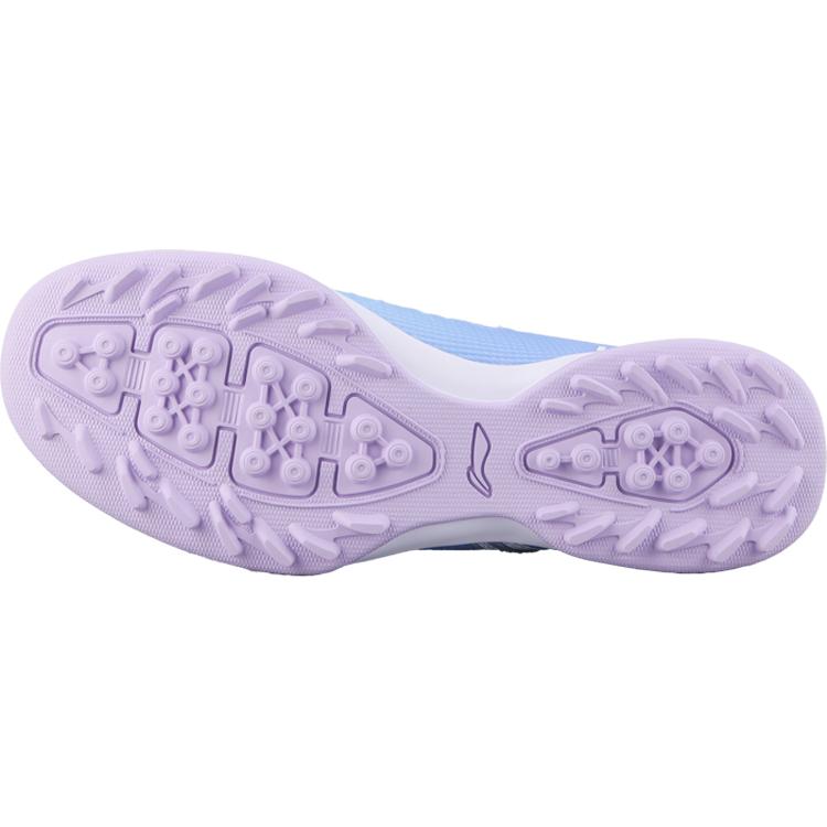Li Ning Kids Speed Shadow Entry TF Personalized Comfortable Versatile Soccer Shoes Kids Soccer Shoes Blue Purple YKGU030-1