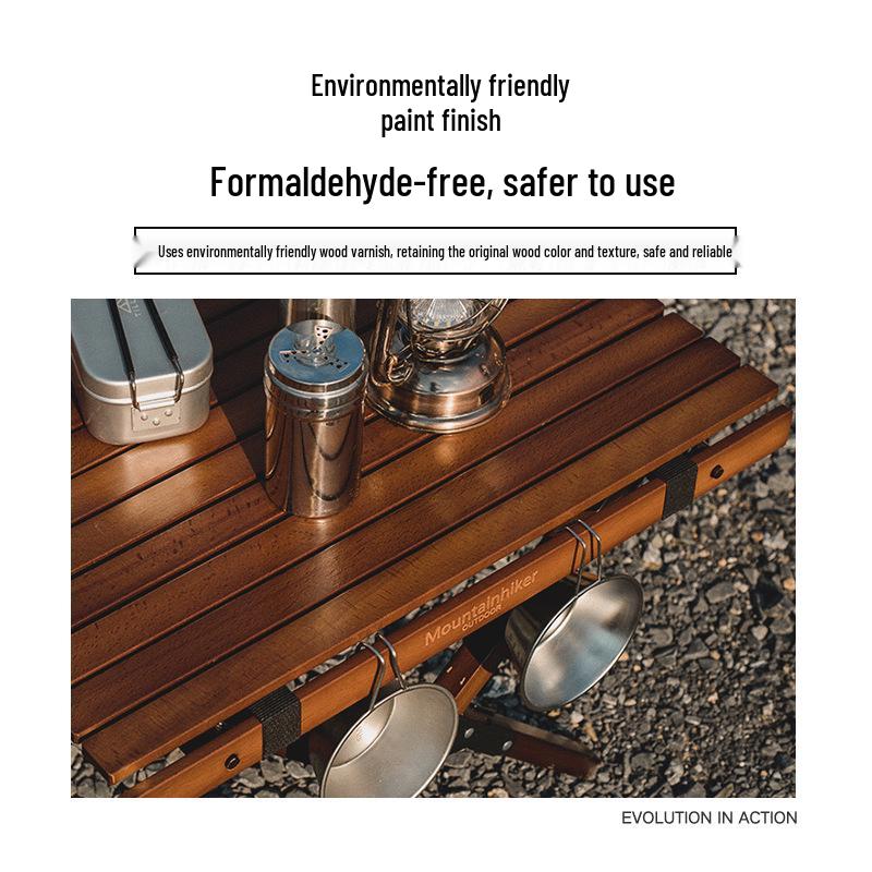 Beech Wood Egg Roll Outdoor Folding Table | Camping & Night Market Stall Table