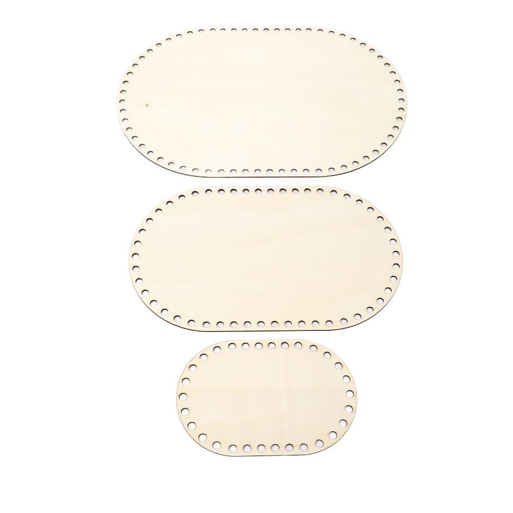 3Pcs Oval Shape Oval Crochet Basket Base 3 Sizes Crochet Bag Bottom For Knitting