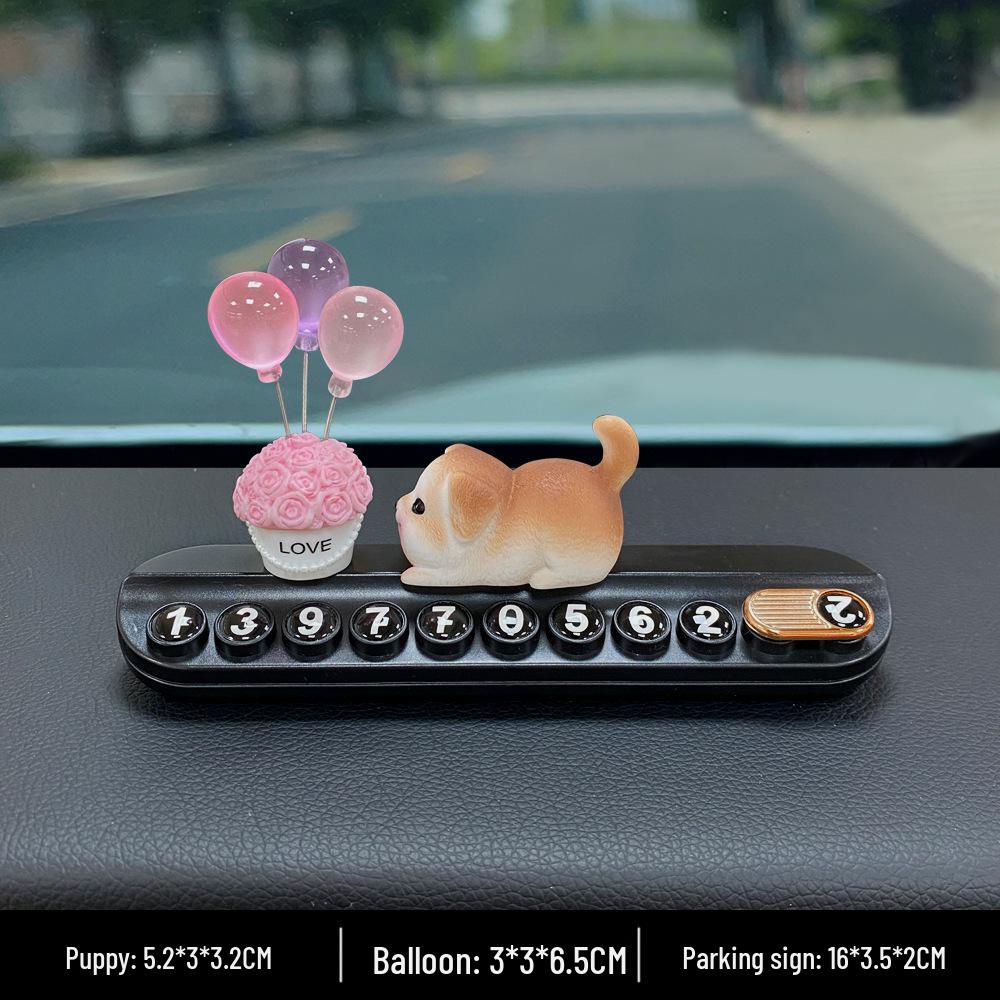 Resin Cute Puppy Car Ornament - Interior Decoration & Decompression Artifact