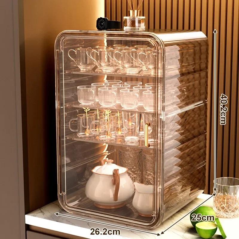 Water Cup Storage Dust-proof Cup Storage Rack  Rack Cup Holder Tea Set Tea Cup Coffee Cup Mug Storage Box Kitchen Cabinets