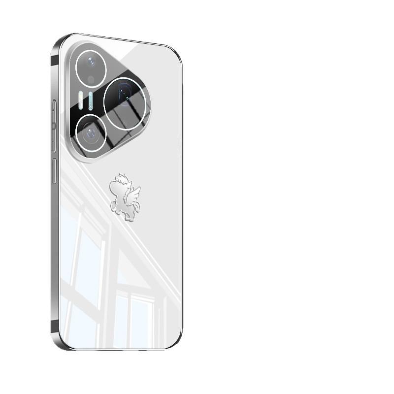 Applicable To Huawei Pura90pro Mobile Phone Case Ice Crystal Glass Case P80pro + Simple P70 Tide Ult with Lens Film