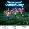2/1PC Solar Butterfly Flower Floor Lamp, Outdoor Solar Courtyard Lamp, Metal Pole, Very Suitable for Garden, Courtyard and Lawn Decoration