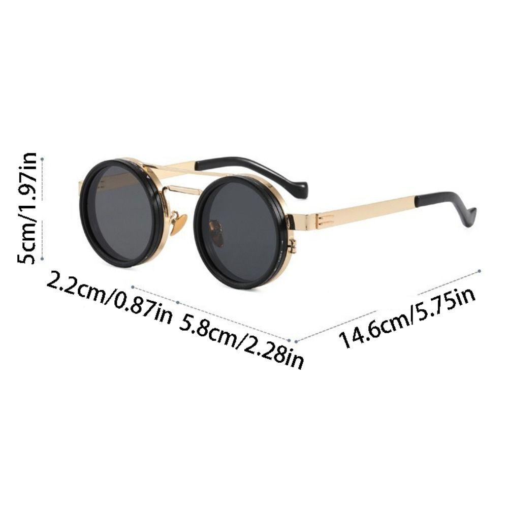 Round Adjustable Dimming Glasses 9 Level Dimming Fishing Sunglasses Outdoor Eyewear  Men Women