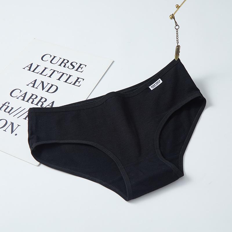 

A001 Женские трусы из чистого хлопка средней посадки однотонные – Конфетные цвета для студенток и девушек Large (L)