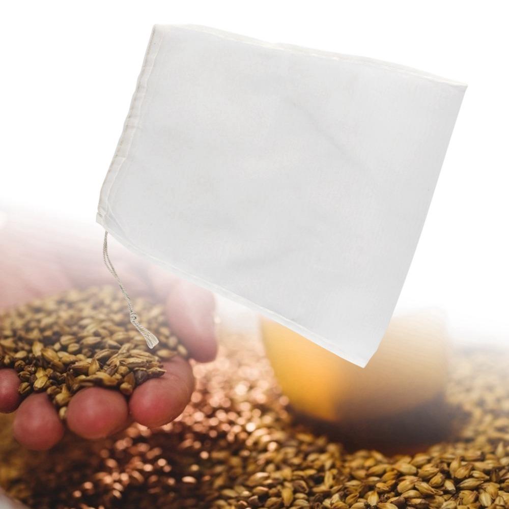 2pcs 100 Mesh Mesh Filter Bag Nylon Straining Bag Reusable Wine Filter Bag Cider Making